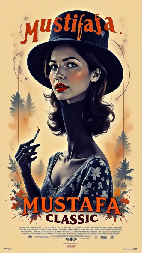 Create a sketch drawing that features a detailed silhouette of a beautiful woman dressing as 1920s style, 1920s hat, red lipstick, long pretty dress, Jazz elements background, smoking a cigarette. The lines should convey a sense of elegance and sophisticat...