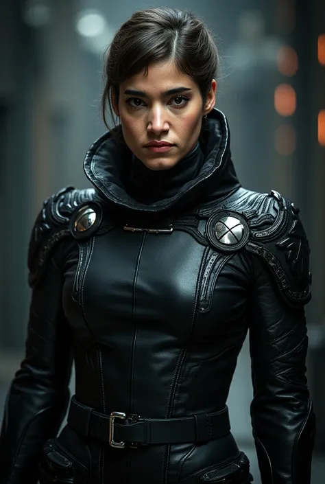 Sofia, wearing sci-fi imperial uniform 