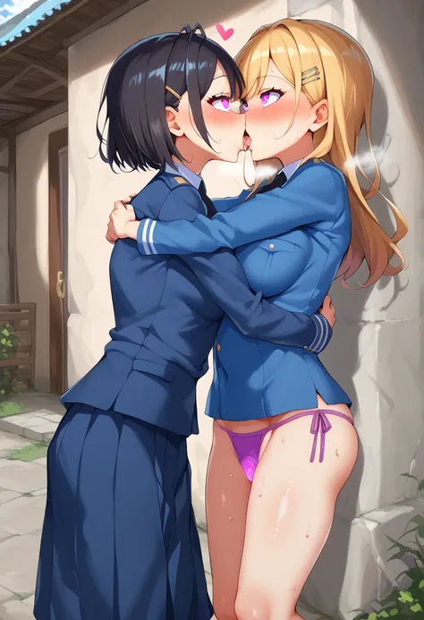    score_9,        score_8_ up,        score_7_ up,        score_6_ up,        score_5_ up,        score_4_ up,  source_Anime, tag1,  tag2, woman 2人,woman, adult,    two girls   ,  manzoku _dou, 2 police officers , hugging and kissing , hypnotism,  brainwa...