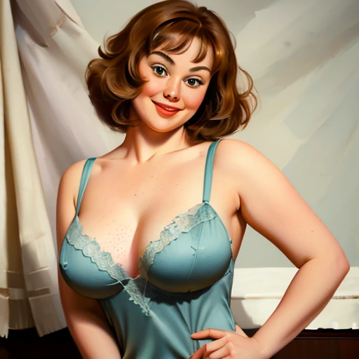 score_9, score_8_up, score_7_up, score_6_up, 1girl, a beautiful plus-sized full-figured 35-year-old scottish housewife, (mature). She is wearing a flirty negligee. Dynamic pose, striking a pose, flirting with the camera, slight smile on her face, pale skin...