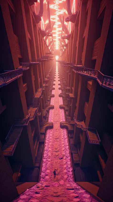 corridor to oblivion, endless, surreal, an optical illusion, escher-esque, full color