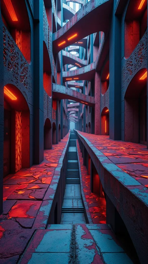 corridor to oblivion, endless, surreal, an optical illusion, escher-esque, full color