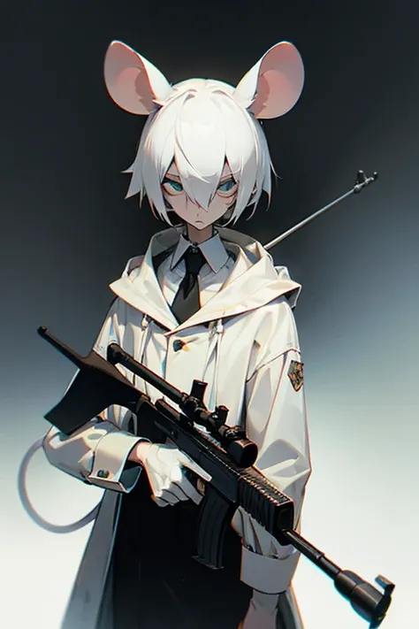  high resolution, White Rat,Mouse ears , slender, sniper 