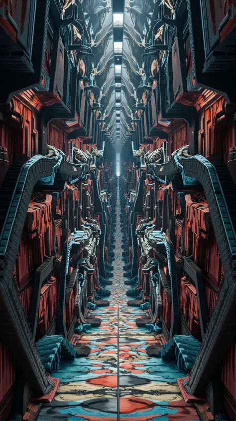 corridor to oblivion, endless, surreal, an optical illusion, escher-esque, full color