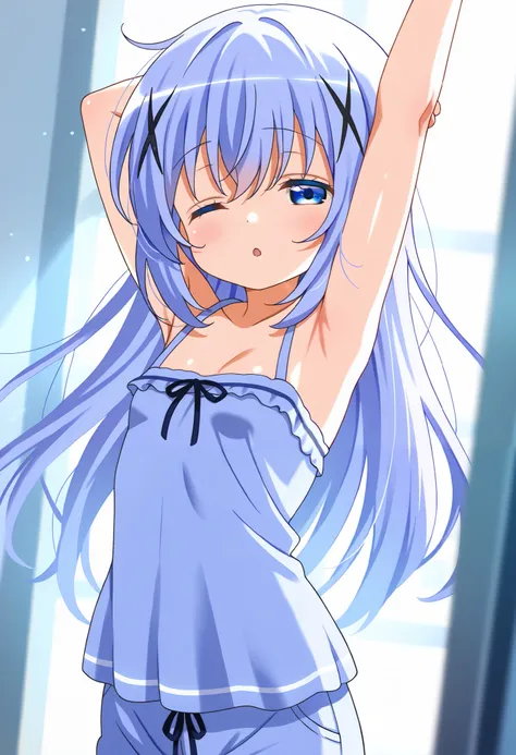 pov,1girl ,solo,from the viewer's perspective,Very cute ,small breasts ,Junior high school student, one woman ,kafuu chino, Original style, Very high quality, soft to the touch, beautiful,super detailed skin, high resolution, novel illustration, shiny skin...