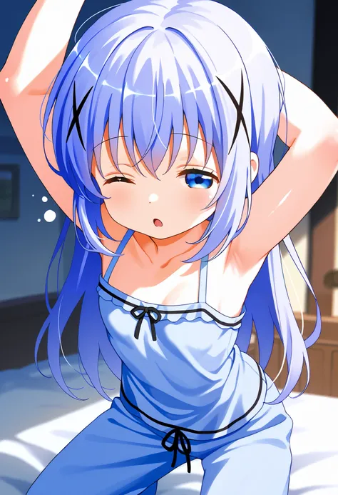 pov,1girl ,solo,from the viewer's perspective,Very cute ,small breasts ,Junior high school student, one woman ,kafuu chino, Original style, Very high quality, soft to the touch, beautiful,super detailed skin, high resolution, novel illustration, shiny skin...