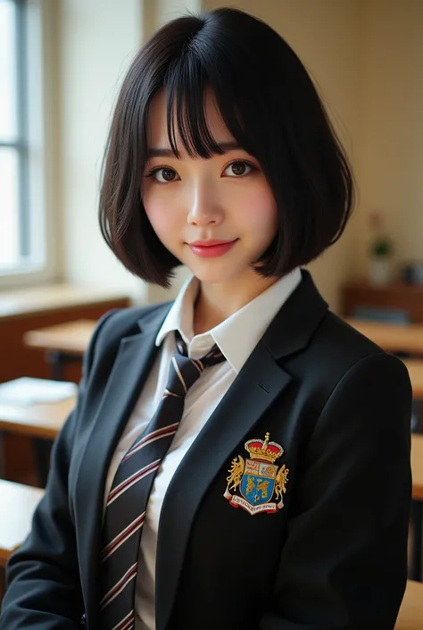( best quality,8K quality,masterpiece:1.3),( super A high resolution, photorealistic:1.4, Original photo),( super detailed , caustics, detailed background),( Ultra Realistic Capture , beautiful detailed skin, perfect human body),classroom,18 years old, is...