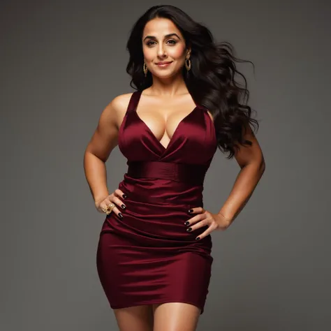 In her latest photoshoot, Vidya Balan, known for her enchanting screen presence, embodies the essence of allure and confidence. She sports a stunning mini dress that accentuates her voluptuous body, highlighting her large breasts and deep navel in a way th...