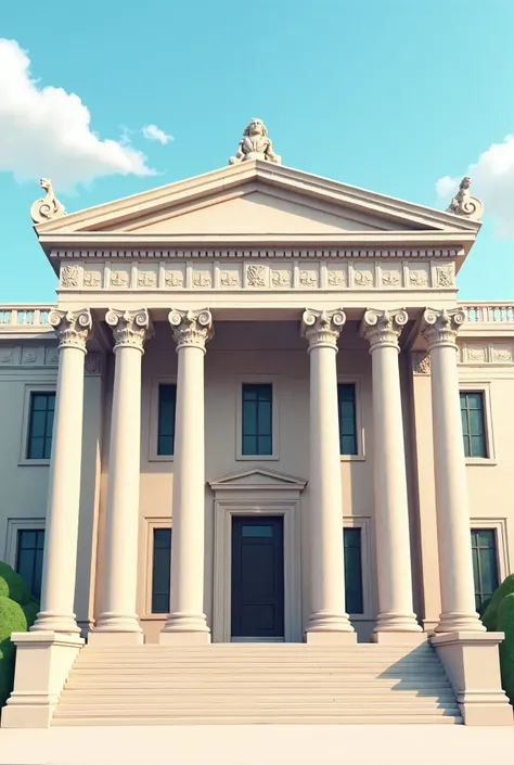 Facade vector with columns,  front view 