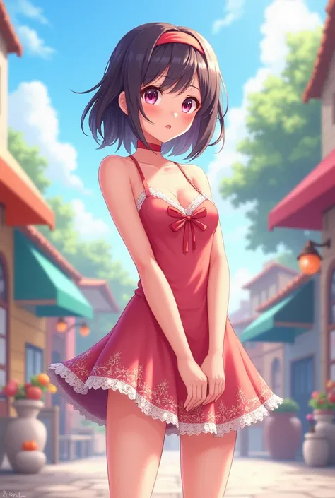 Anime girl in short dress 