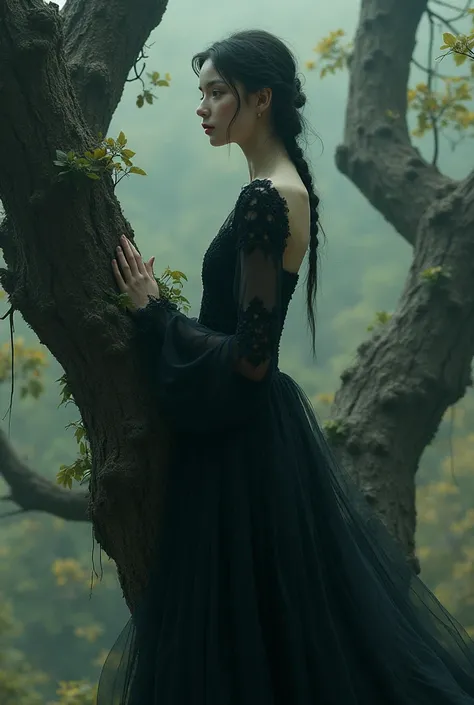 You can create a slender girl like a gothic dress in a flipping tree 