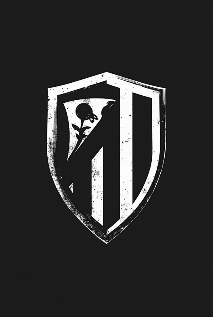 Create a black and white soccer team shield 