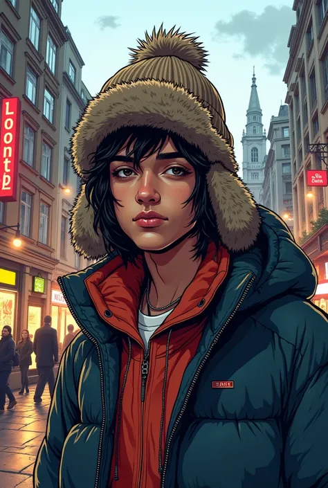 Rapper wearing winter hat in London, 33 years old manga image