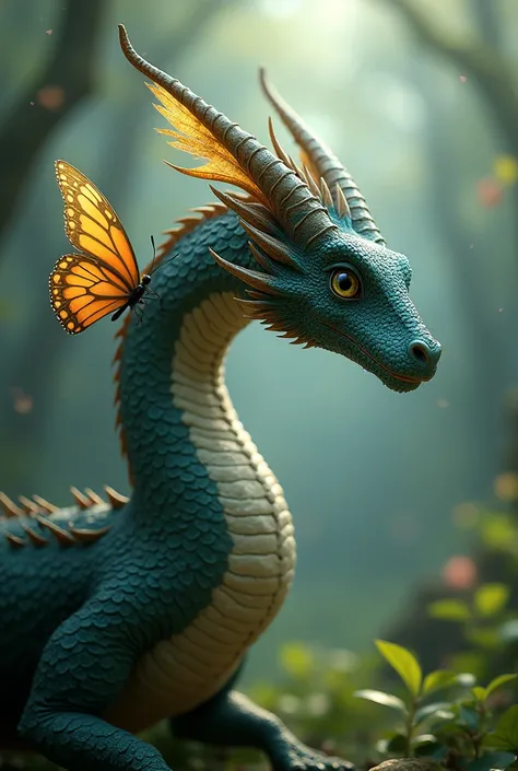 Dragon and a butterfly 