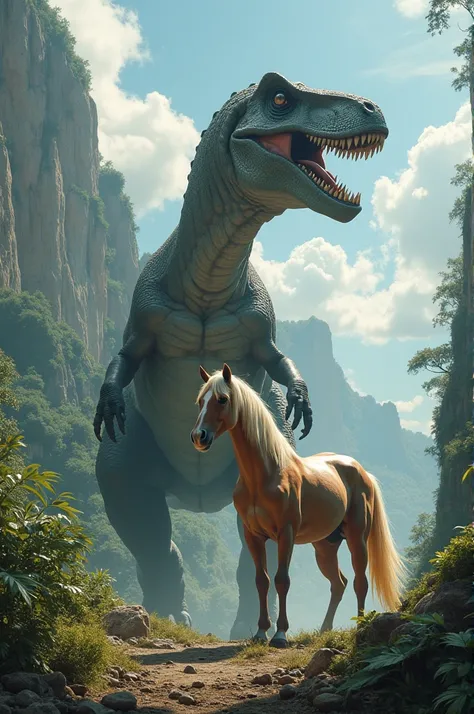 Horse and dinosaur 