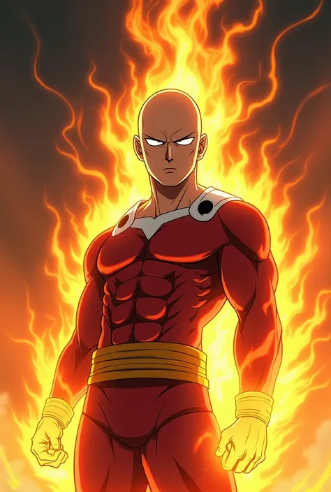 Draw Saitama from One Punch Man with FIRE
