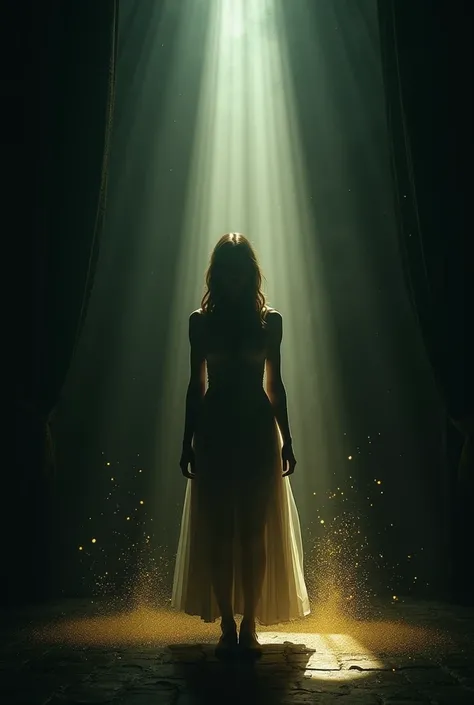  Opening Scene:
A dark room illuminated by shifting beams of light. Jennie stands in the center, her silhouette sharp, as golden dust particles float around her, symbolizing her "aura."