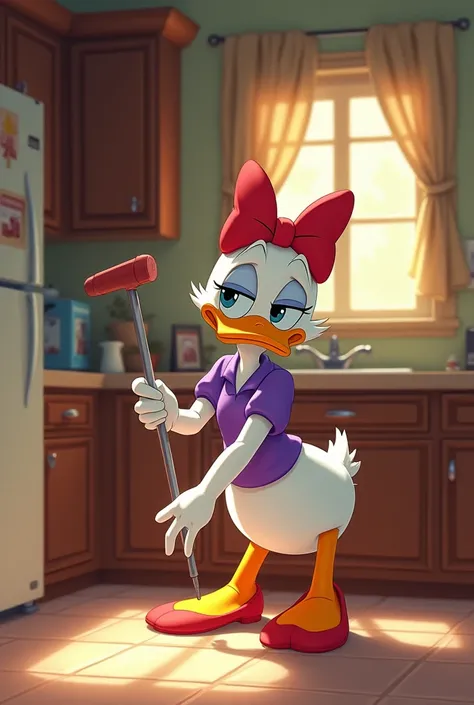 Daisy Duck sad 😕 clean the kitchen at home 