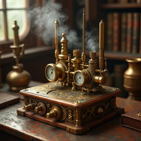 a steampunk-style wifi-router that works on steam