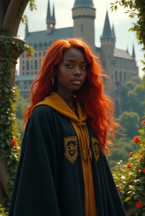 crie uma aluna de hogwarts, by Lufa Lufa , With black skin and red hair