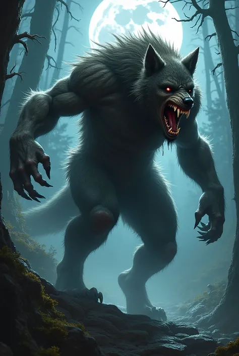 Create a man becoming a werewolf