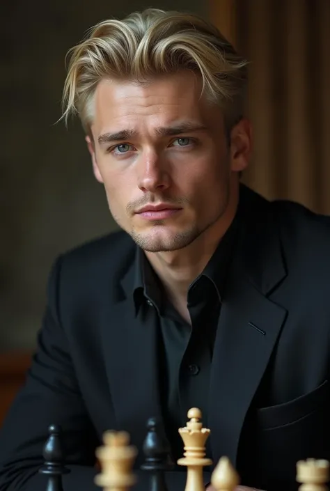 Sergei. Very mafia, Russian,icy eyes, muscular, tall, hot, dangerous. Tortured the neighbor in hell by playing chess with him for million years. Light blonde hair, not short!!! Almost white skin. Don't make him look American he has to be very stareotypical...