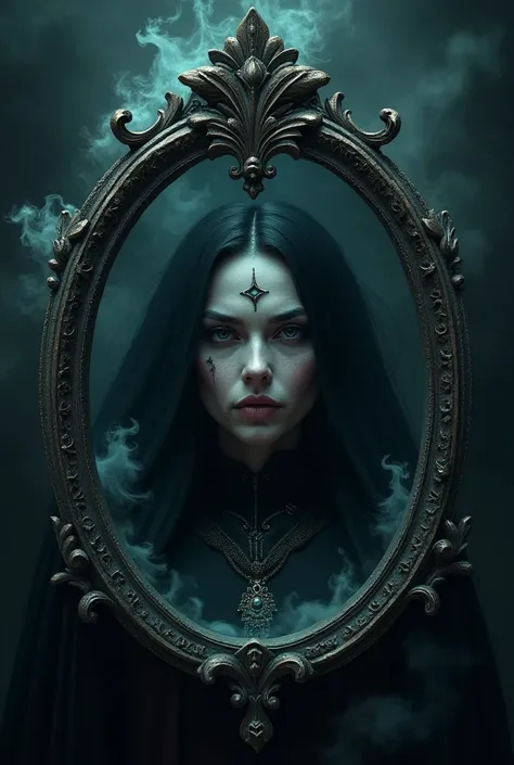 A mirror with a witch 