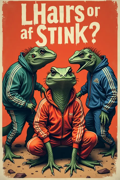 a poster of a group of scary lizards in track suits that says "GLORIOUS BASTARDS"