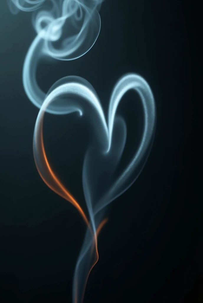 Heart-shaped cigarette smoke 
