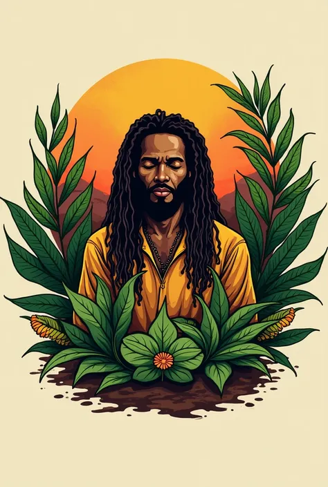 Rastafarian-themed plant biofertilizer logo