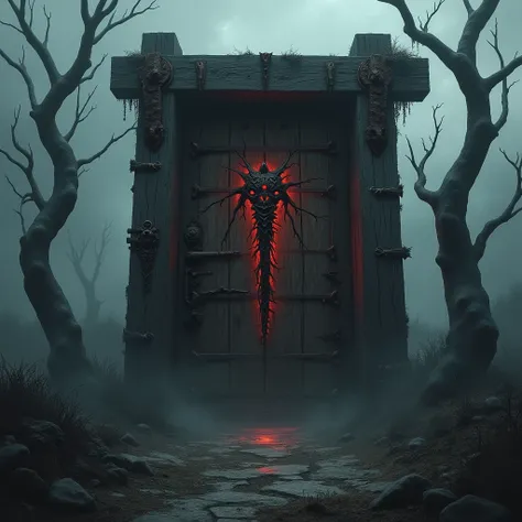 create image of a Title : The Door of the Last Whisper for horror show 