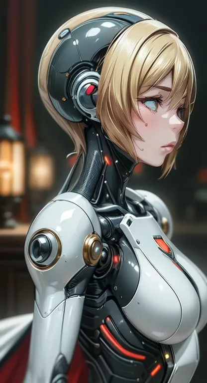  Amazing Artificial Intelligence , Beautiful woman with robot body,  ultra-realistic ,  cinematic angle,  blue neon blurred background , Apparent circuit,   vibrant,   Details, Zubrash,  Comic Book Illustrations ,  is trending on ArtStation . Popular water...