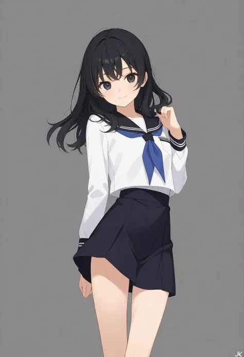  score_9, score_8_ up, score_7_ up, best quality,  Details,( A beautiful 18 year old girl,ＪＫ, slim,black_length_hair, straight_前hair,black eyes),( wearing a uniform:1.2),( perfect anatomy),( happy)