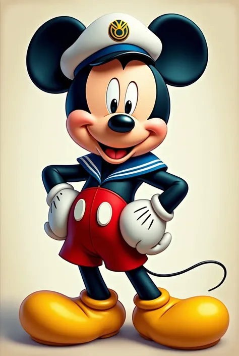 mickey mouse in a sailor outfit, a digital rendering by Walt Disney, flickr, pop art, steamboat willie, steamboat willy, mickey mouse, disney character, disney cartoon, ( ( ( mickey mouse ) ) ), donald duck, portrait of mickey mouse, dancing character, mic...