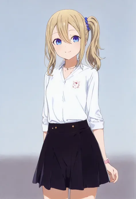 NSFW、Hayasaka Ai、 white shirt 、uniform、 black short skirt 、School、 watch viewers、smile、 open