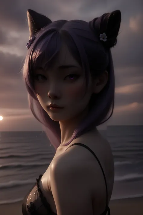 (highest quality:1.2, Very detailed, Latest, Vibrant, Super Detail, Ultra-high resolution, High Contrast, masterpiece:1.2, highest quality, Best aesthetics, there is:0.9), alone, (1 female), keqing, purple hair, (purple eyes:1.3), minimal, 1girl, solo, pur...