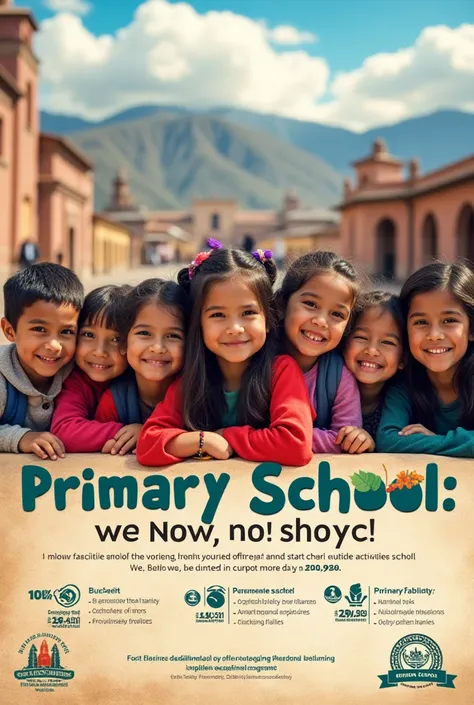 Advertising of a new primary school for open enrollment in the City of Cusco, Peru 