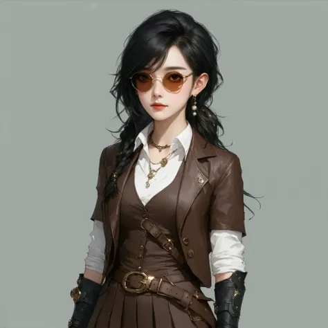  A 17-year-old Asian steampunk engineer ...
 **name**:
- ** Ling Mei  "Gearwing " wong **
 **appearance**:
- Age:  
- Ethnicity : Asian ( Chinese-Malay )
 - Hair : jet black,  waist length ,  with side locks collected with bronze forks
- Eyes :  Warm brown...