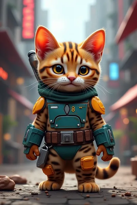 Cute bengal cat version Boba Fett version 3D