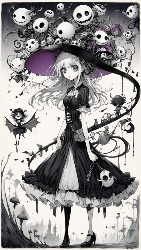  Tim Burton's style、 comical 、anime