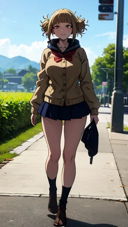 Himiko wearing bikini,  big breasted,  full body,  best quality skirt, sudada, mojada