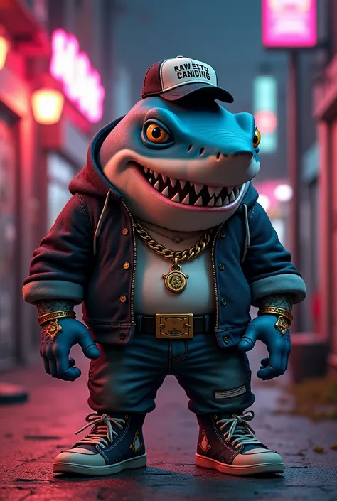 gangster shark cartoon 3D shark hiphop style