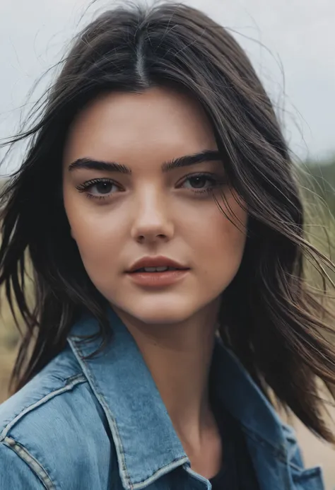 Cinematic Photo a girl whose a combination of Kendall Jenner, Sophia Mudd, Miranda Kerr 