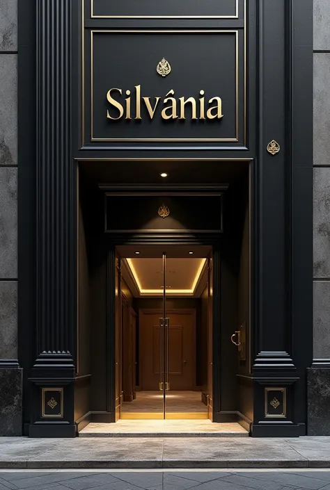 Black and gold ceremonial office one floor with a façade named with Silvânia ceremonial simple façade 