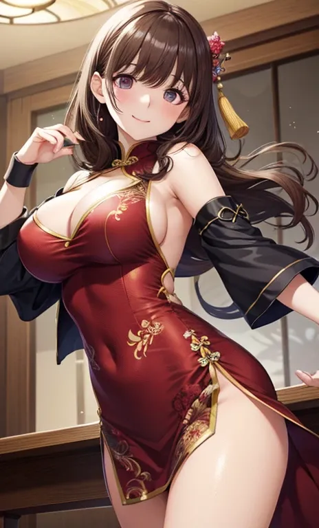 anegasaki nene、 shiny maroon hair,  ( brown pretty eyes 、 sparkling eyes , Fine grain)、smile、 more detailsな目、 very detailed face,  very detailed eyes,   (Masterpiece:1.2,  best quality), 1 girl, cowboy shot、





masterpiece, best quality, high resolution,...