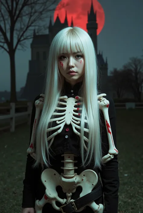 (Dreamscape:1.5),(ethereal:1.5),analog film photo,realistic,a beautiful girl with skeleton body,
small breast,(((detailed face))),((beautiful detailed face)),(((gothic, lolita_fashion, gothic_lolita))),
((white hair)),((streaked hair)),
beautiful detailed ...