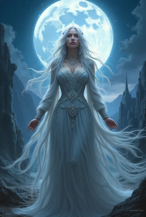 Realistic cover book fantasy moon goddess 