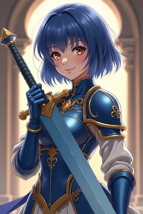 ((Anime style)), ((Masterpiece)), ((Akane Tendo fron anime Ranma))((NSFW)), ((Best quality)), ((A young woman)), ((Intricate details)), ((32k resolution)), (( full HD)), ((wallpaper)), ((Perfectly detailed brown eyes)), ((short blue hair)), ((very big tits...