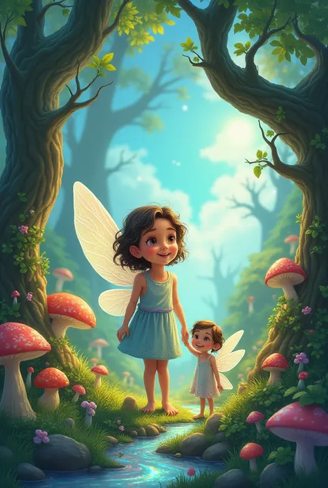 Neelam said, " This world is so beautiful, but we work hard to keep it safe,” Neelam said."fairy and a girl standing in the fairy world cartoon images 