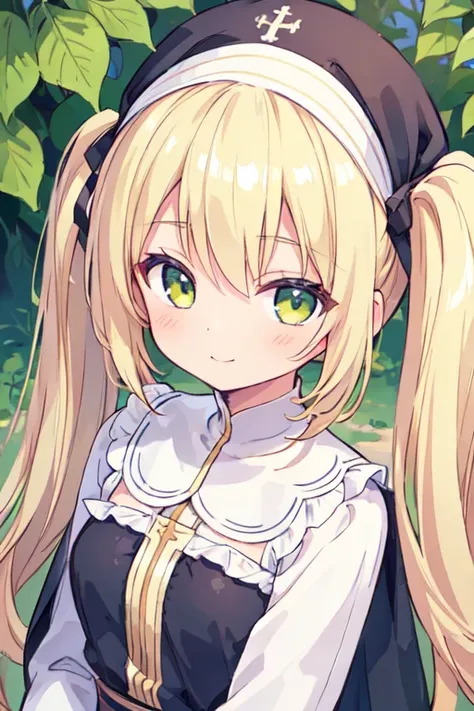 (best quality, masterpiece:1.2), ultra detailed, extremely detailed eyes and face, natural skin texture, detailed skin, natural lighting,
 chibi, 1 girl, 14-years-old, (cute),
 twin tails, blond hair, shiny hair,
 yellow-green eyes,
 (small breasts),
 BREA...